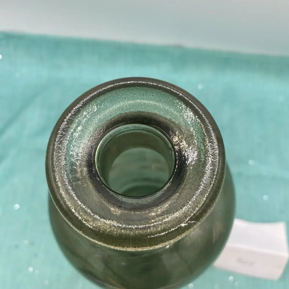 West Elm Smokey Green Glass Jug Vase Emerald 11” Tall Made In Egypt